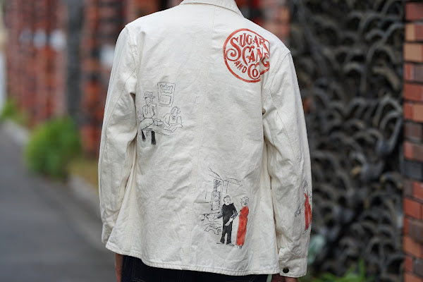 SUGAR CANE (シュガーケーン)　9oz.ツイル・ワークコート　SC15506　"1920's CARTOON WORK COAT"　ナチュラル・ワンウォッシュ