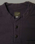 DALEE'S (ダリーズ)　6分袖ヘンリーネックTシャツ　"Rail Nit (レイルニット)"　...RAIL ROAD KNIT　DS.ネイビー