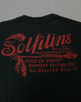 DELUXEWARE (デラックスウエア)　半袖Tシャツ　SDL-2002　"SOLFILINE"　ブラック