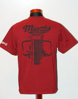DELUXEWARE (デラックスウエア)　半袖Tシャツ　DLT-1602F　"MIAMI MOTORCYCLE"　レッド