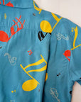 STAR OF HOLLYWOOD (スターオブハリウッド)　長袖オープンシャツ　SH29083　"ROCKIN' NOTES"　ブルー