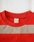 WARE HOUSE (ウエアハウス)　半袖3×2インチボーダーTシャツ　4089　レッド×グレー