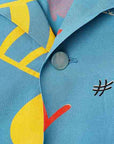 STAR OF HOLLYWOOD (スターオブハリウッド)　長袖オープンシャツ　SH29083　"ROCKIN' NOTES"　ブルー