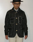 Dapper's (ダッパーズ)　カバーオール　1344　"Classical Railroader Coverall Jacket"　ブラックウォバッシュ・ロープストライプ