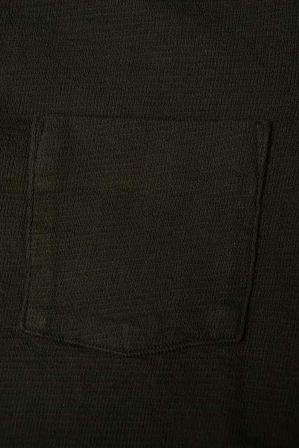 DALEE'S (ダリーズ)　6分袖ヘンリーネックTシャツ　"Rail Nit (レイルニット)"　...RAIL ROAD KNIT　ブラック