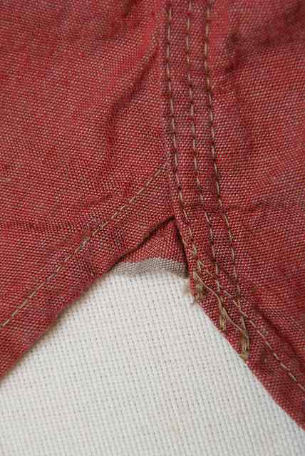 DELUXEWARE (デラックスウエア)　半袖ワークシャツ　RDDX-02S　"RED CHAMBRAY"　レッド