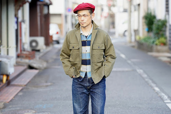DELUXEWARE (デラックスウエア)　ウールシャツ　MVB-14　"THROUGH WOOL SHIRT"　ブルーチェック